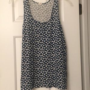J Crew Factory blue & white spotted racerback tank